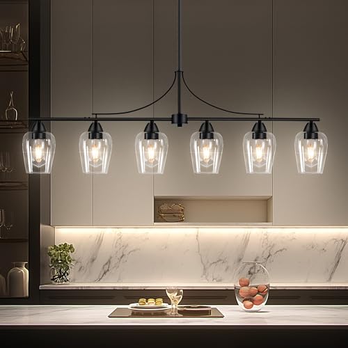 Dining Room Light Fixtures over Table 45" Farmhouse Kitchen Island Lighting (6 Light)
