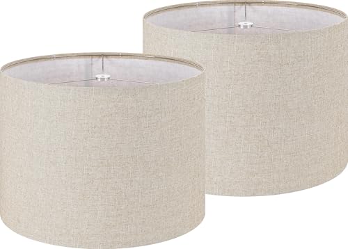 Large Drum Linen Lamp Shades