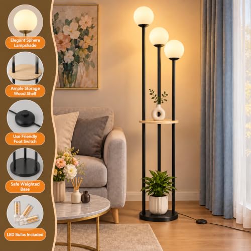 Floor Lamp with Shelves