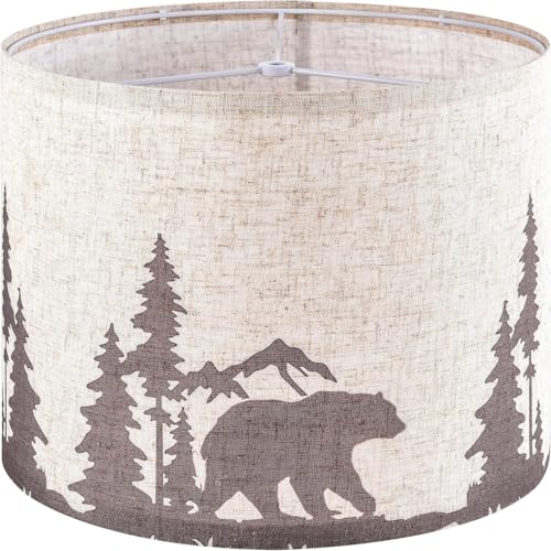 GOSO Printed Animal Lamp Shade for Table Lamps (13*13*10IN-1Pack / Beige- Bear)