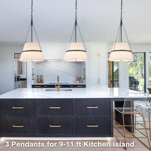 15.35" Black Drum Pendant Light for Kitchen Island (Black / 15.35 Inch)
