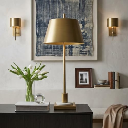 Fritzburn Metal Buffet Table Lamp (Gold Finish/White / Table Lamp)