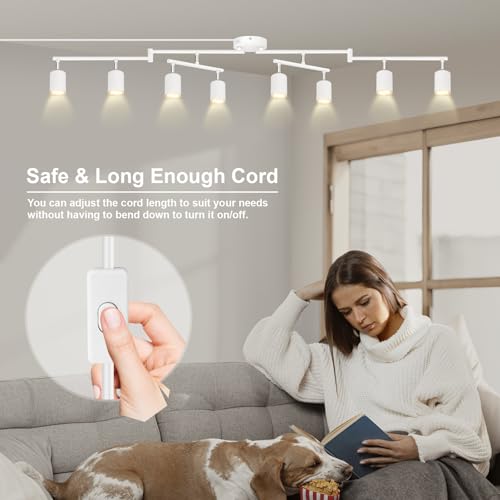 Plug in Track Lighting LED (8-Light Track Light(White))