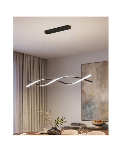 57in Kitchen Island Light (Black-Wave / 57in)