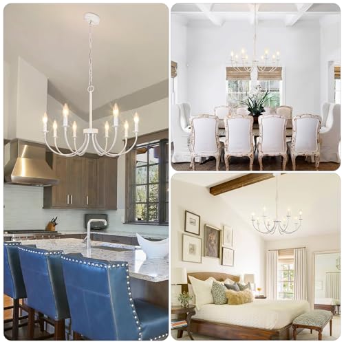 8 Light French Country Chandelier (White / 8 Light)