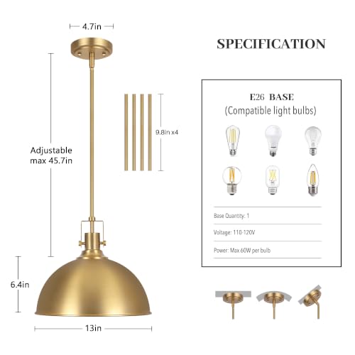 Large Dome Pendant Light
