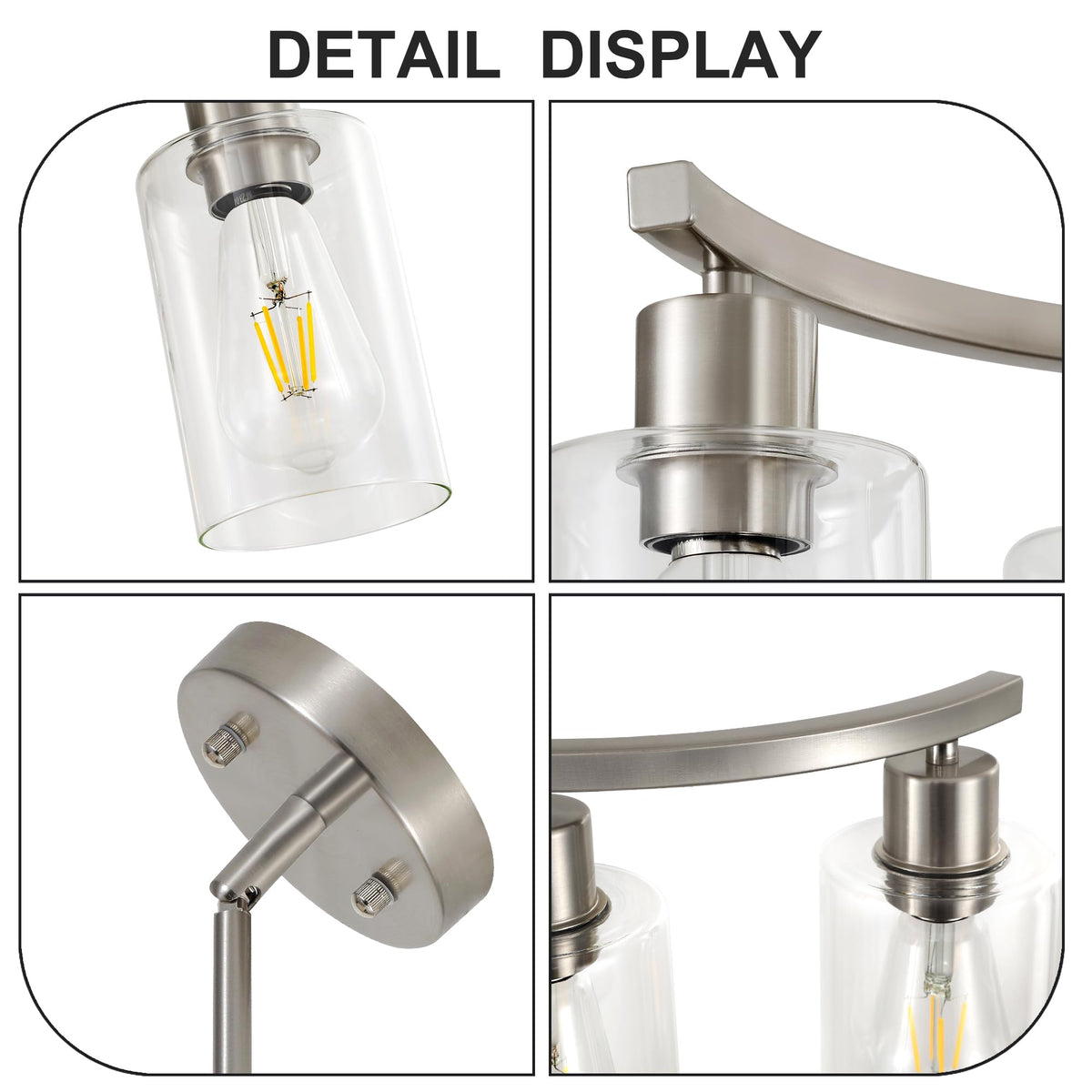 3 Light Brushed Nickel Dining Room Light Fixture (Brushed Nickel / 3-Light)