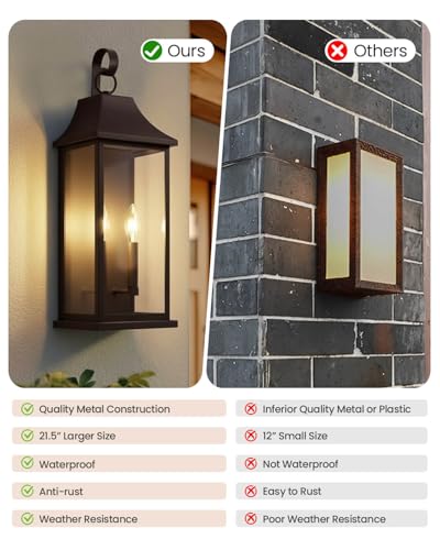 22" Large Outdoor Wall Lights (Bronze / 22 Inch)