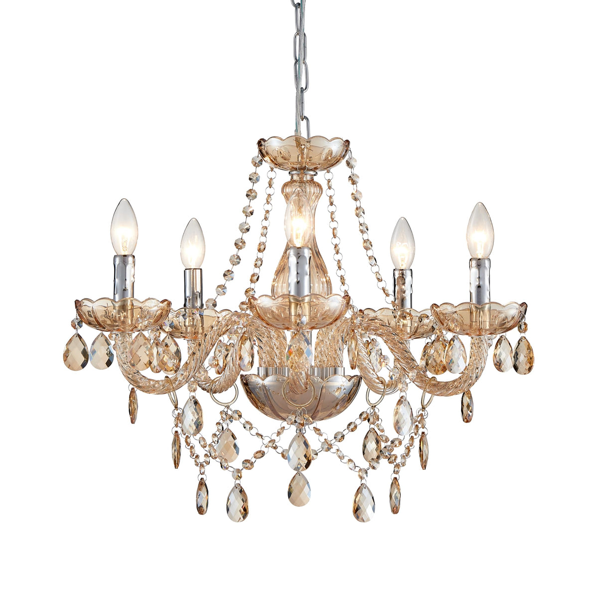 Saint Mossi Crystal Chandelier (Amber Crystal / W19" 1 Tier)