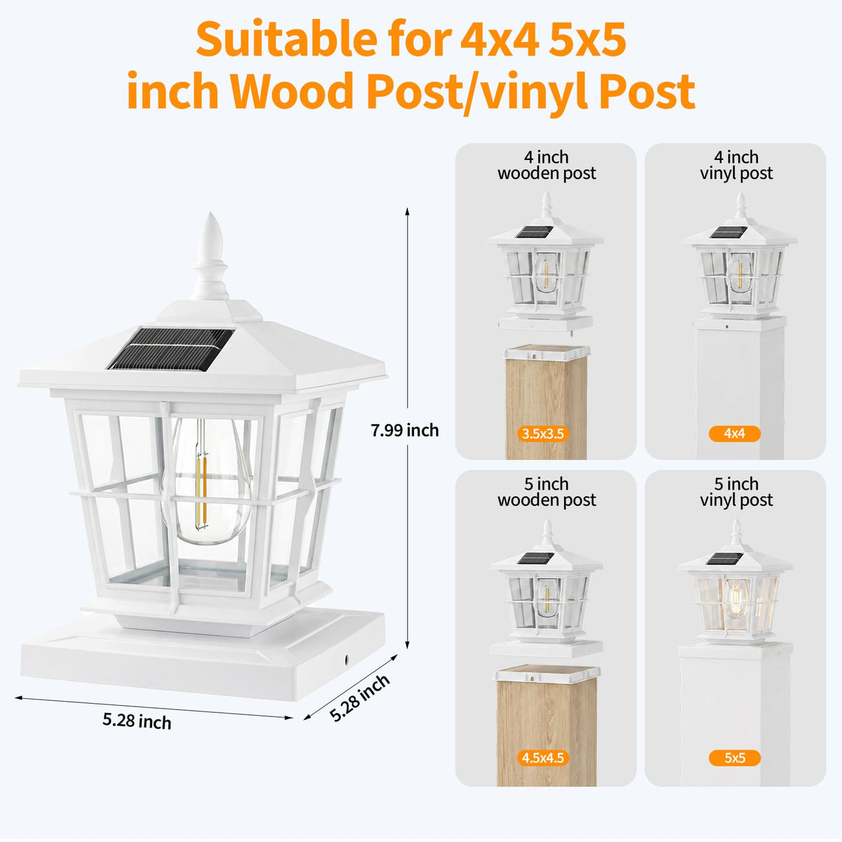 Solar Post Cap Light 6pack (White / 6 Pack)