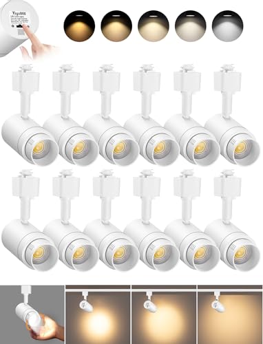 5 Color Zoomable H Track Lighting Heads Dimmable 12W 12 Pack White (White / 12 Pack)