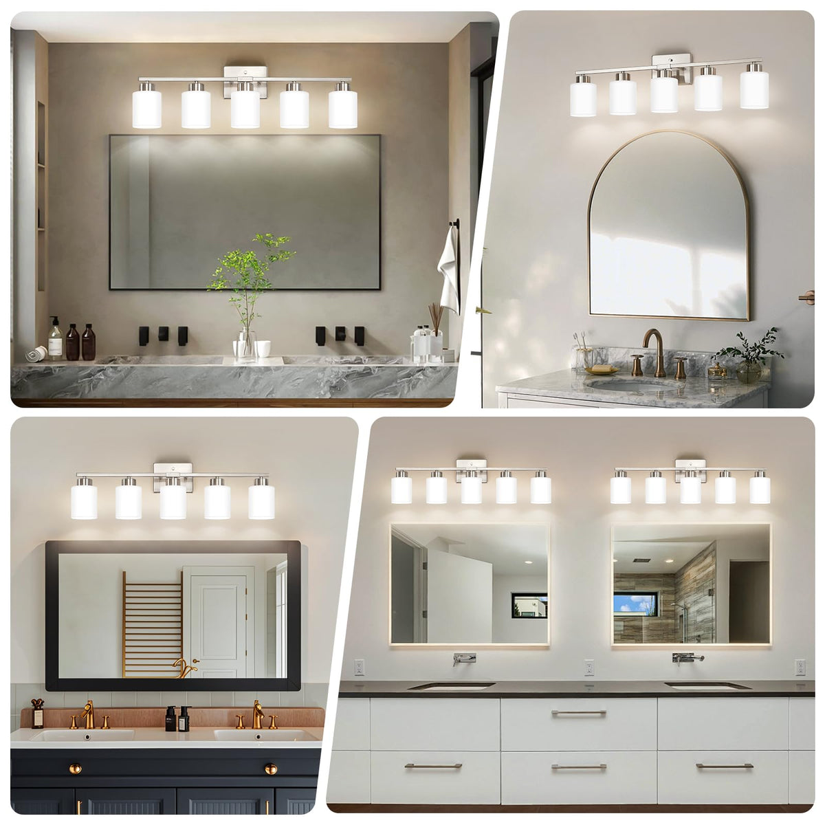 Brushed Nickel Bathroom Light Fixtures Vanity Lights Over Mirror (Brushed Nickel / 30.70 inch)