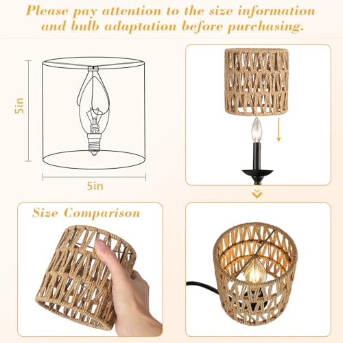 6 Pack Rattan Lamp Shade Mix