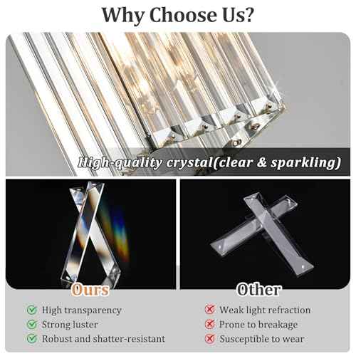 Modern Crystal Pendant Lights Kitchen Island (Chrome / 3Pack)