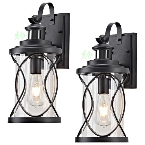 16" Farmhouse Motion Sensor Wall Light (Black / 16''(2-Pack))