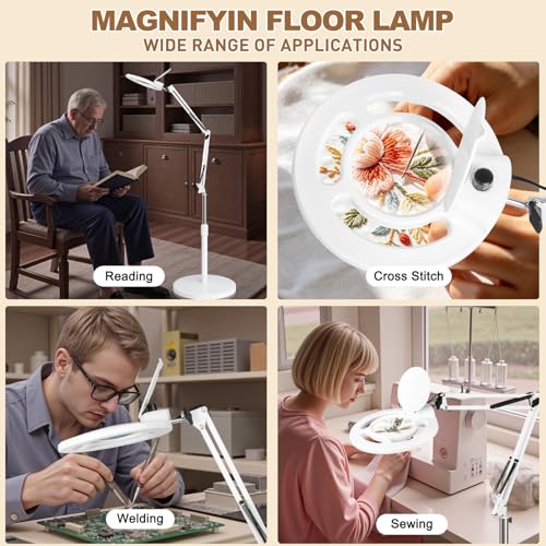 Facial 10X Magnifying Lamp for Esthetician (White)
