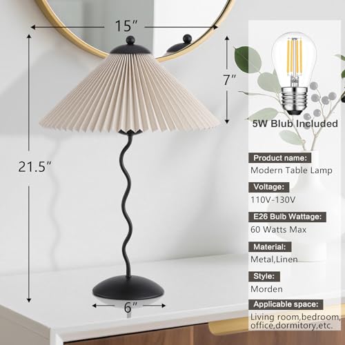 Pleated Table Lamp (Black)