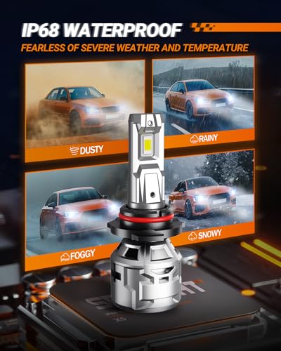 H11/H8/H9 Light Bulbs 30000LM, 6500K Cool White Fog Lights for Powersports, Real 1:1 Mini Size Plug and Play, Pack of 2 (Cool White / H8/H11)