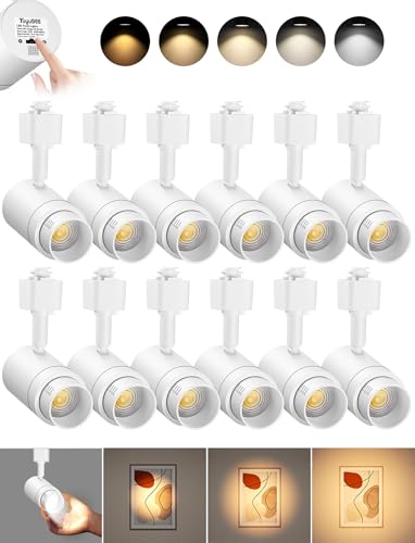 5 Color Zoomable H Track Lighting Heads Dimmable 12W 12 Pack White (White / 12 Pack)