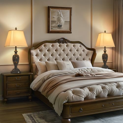 29.5" Touch Control Traditional Table Lamp Set of 2 with USB A+C (Black Gold / 29.5")