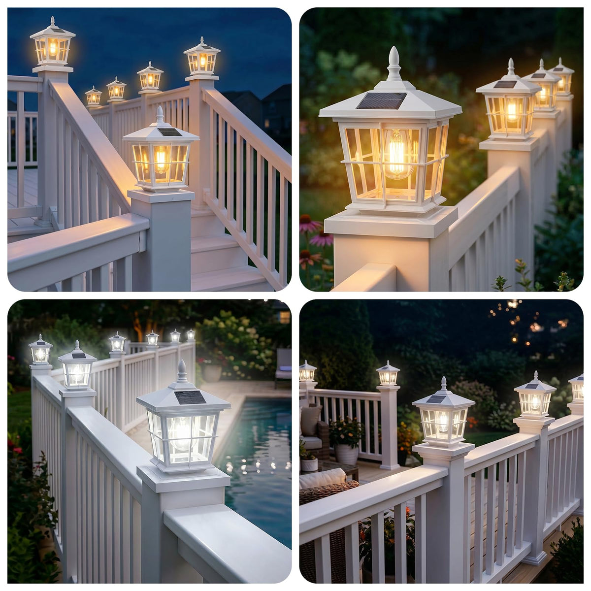 Solar Post Cap Light 6pack (White / 6 Pack)
