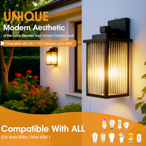 13" Matte Black Dusk to Dawn Outdoor Light (Black / 13''-1 Pack)