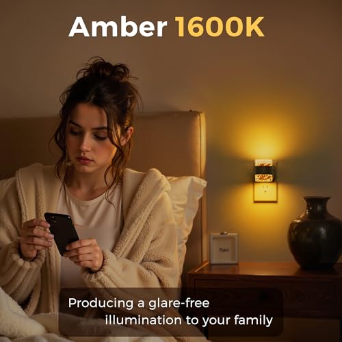 Night Light Bubble Night Lights Plug into Wall (Black Bubble-Amber / 1 Pack)