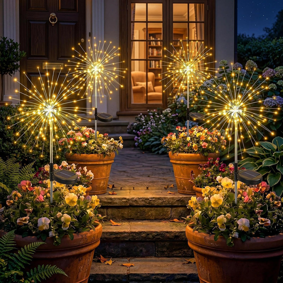 Solar Garden Lights Outdoor 4 Pack (Warm White / 4 Pack)