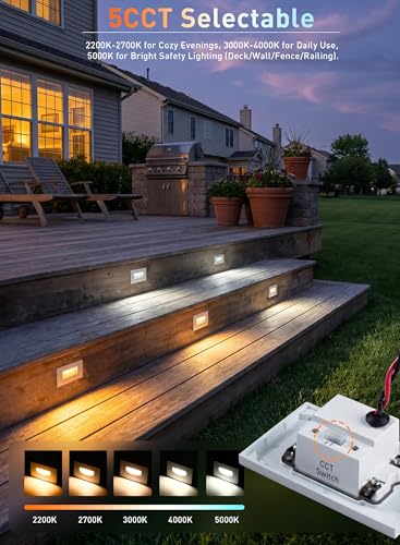 12V Low Voltage 5 Color Indoor and Outdoor LED Step Light (White | 5CCT)