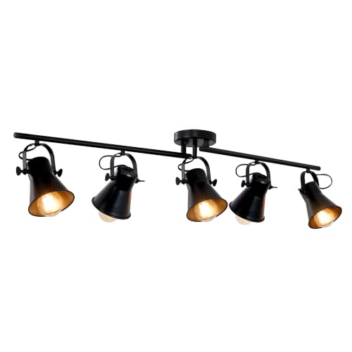 44" Farmhouse Track Lighting Fixtures Ceiling Black Track Light 5 Light (44 inch-5 light)