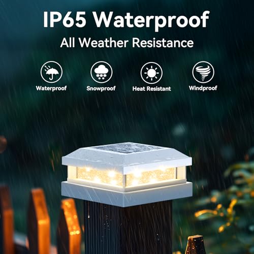 4x4 5x5 Solar Post Cap Lights Outdoor 16 (White / 16 Pack)