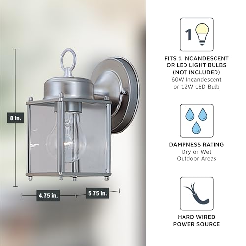 Preston Outdoor Light Fixture (8in H (Pack of 1) / Pewter)