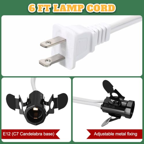 8 Pcs Lights Accessory Cord with LED Light Bulb (White)