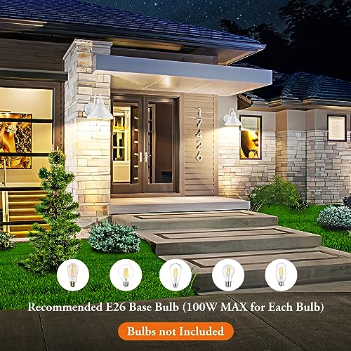 Gooseneck Outdoor Wall Lanterns (White / 9.25IN)