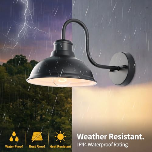 12" Barn Lights Outdoor Gooseneck Large Exterior Lighting Fixtures (11.75*9.5*16 inches)