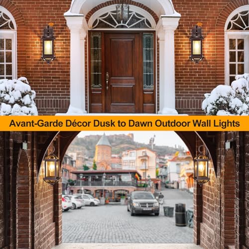 Bronze Dusk to Dawn Outdoor Lighting 18” Exterior Light Fixtures (Oil-Rubbed Bronze / Dusk to Dawn Sensor)
