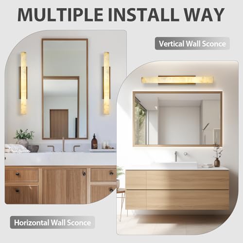Brass Alabaster Wall Sconces (Brass-1 PC / 36")