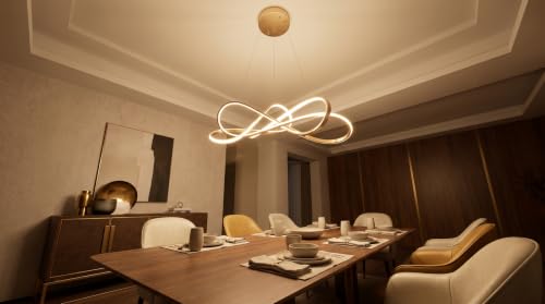 Gold Plated Modern LED Chandelier (32 inches 80W / Gold Plated)