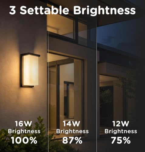 8 Inch Outdoor Wall Light (Black,2 Pack / 8 Inch)