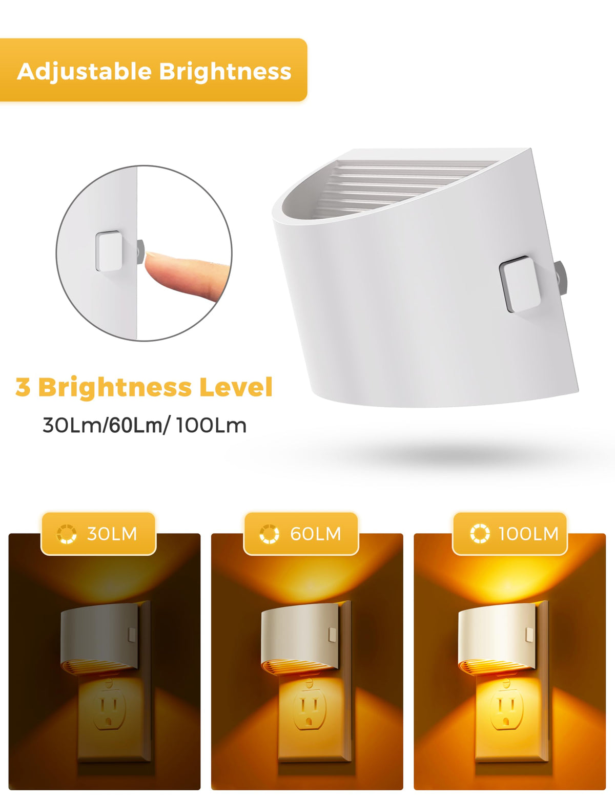 Night Light Night Lights Plug into Wall with Dusk to Dawn (White)