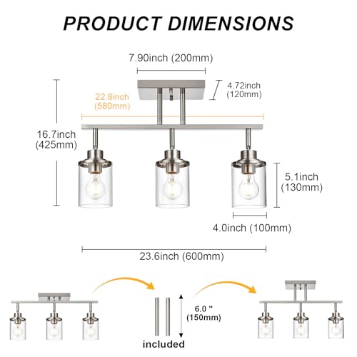3 Light Track Lighting Kit Brushed Nickel Track Lighting Fixtures (Brushed Nickel / 3 Light)
