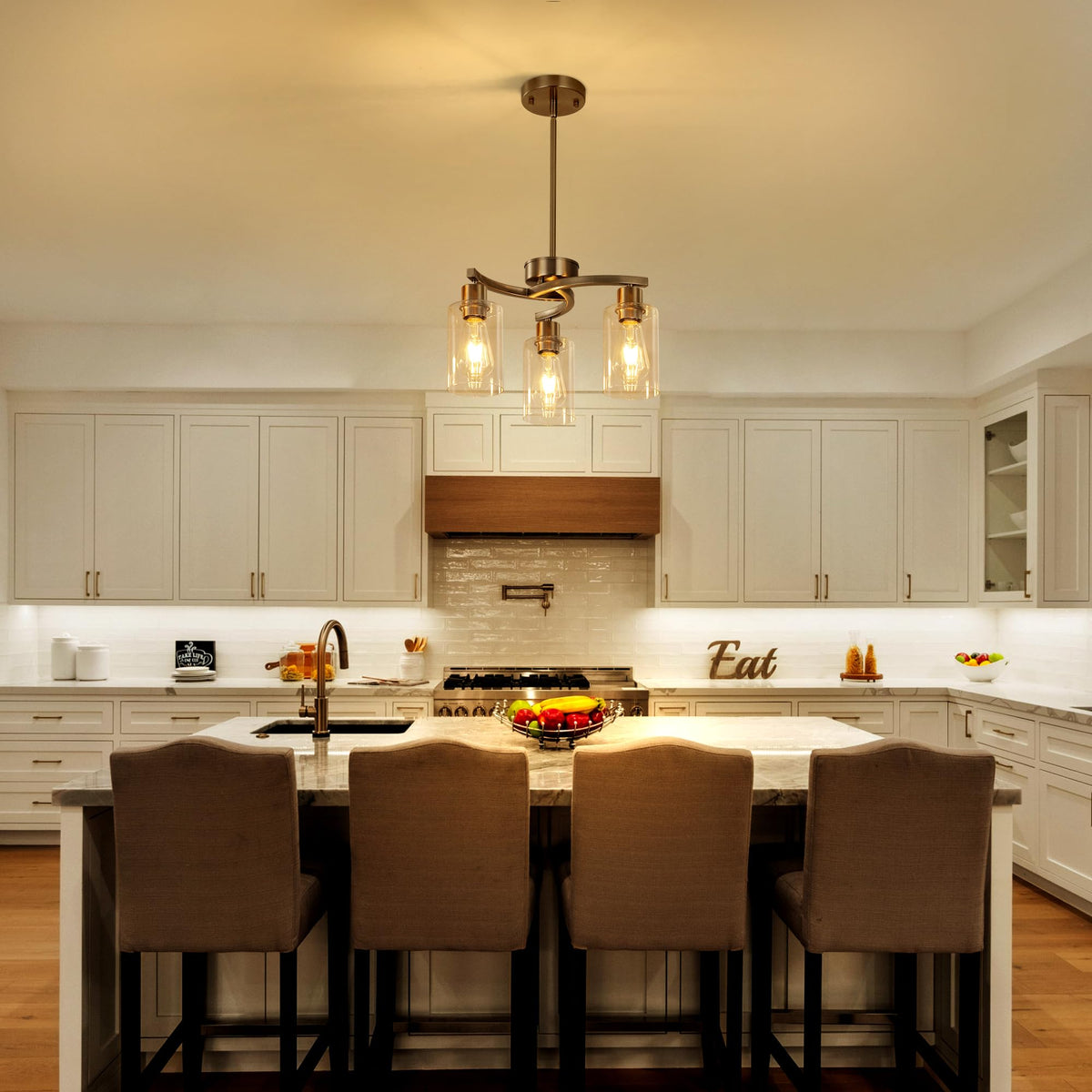 3 Light Brushed Nickel Dining Room Light Fixture (Brushed Nickel / 3-Light)
