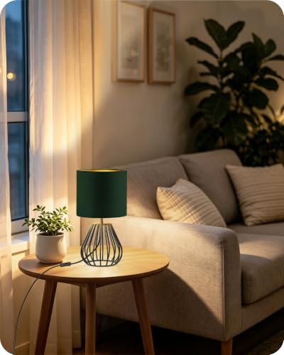 Black and Green Table Lamp (Forest Green + Black)