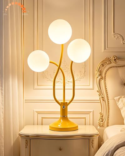 Yellow Globe Table Lamp Dimmable Magic DIY Arms G9 Bulbs Included (10-Yellow-Globe-3U-Magic DIY Arms)