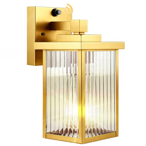 Gold Dusk to Dawn Wall Mount Porch Lights (Gold / 10.6''-1 Pack)