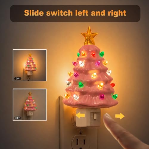 Christmas Tree Night Light (green & pink / 2 Pack)