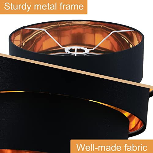 3 tier Drum Linen Lamp Shade for Pendant Lamp Floor Lamp Chandelier Replacement Shade Clip on Bulb Classic Round Lampshade Cover Only