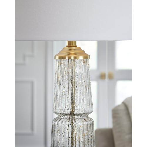 Bakersboro Tall Glass Table Lamp (Clear/Gold Finish / Table Lamp)