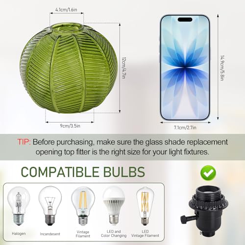 Tulip Lamp Shades Replacement (Lantern Green)