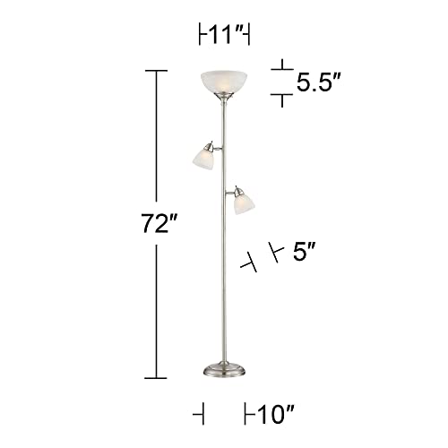 360 Lighting Ellery 72" Tall Nickel Tree Torchiere 3